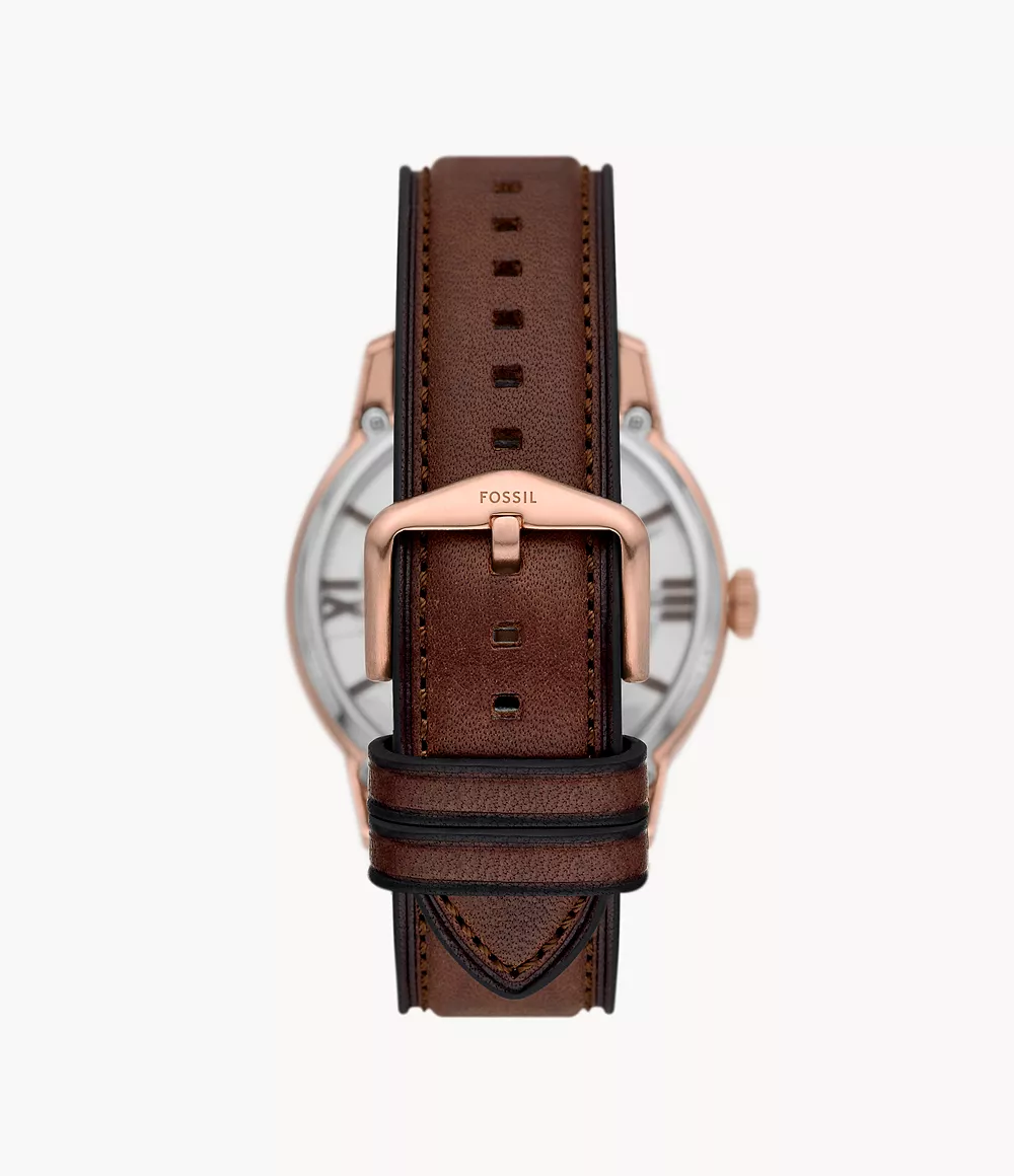 FOSSIL TOWNSMAN AUTOMATIC BROWN LEATHER WATCH - Image 2