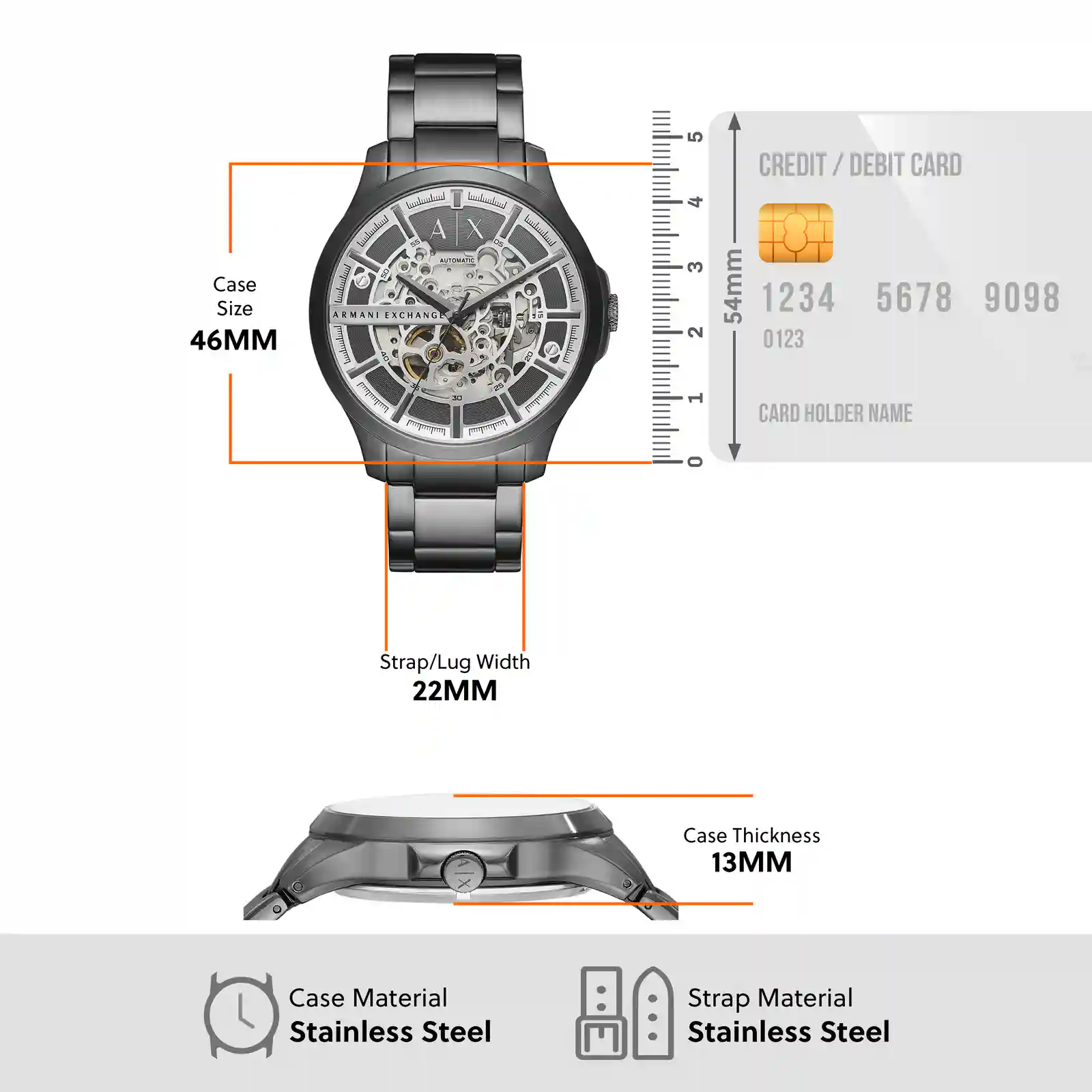 Armani Exchange Gun-Metal Watch AX2417 - Image 5
